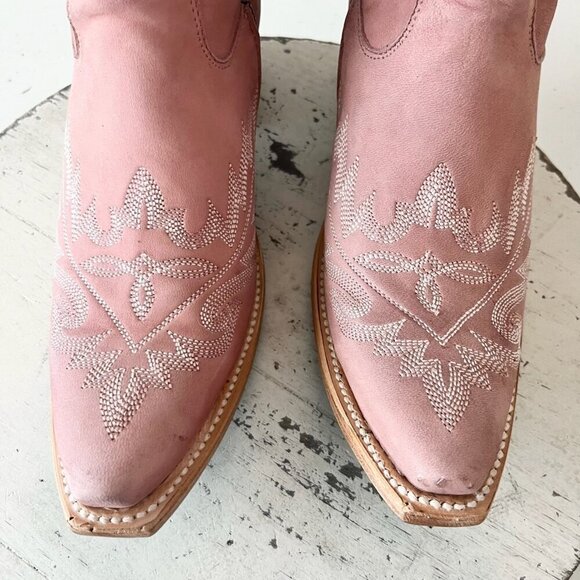 Lane LEXINGTON Over the Knee Womens Cowboy Boots 6 Pink Western Cowgirl Lace up - Picture 8 of 15